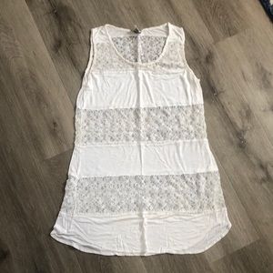 White lace swim cover